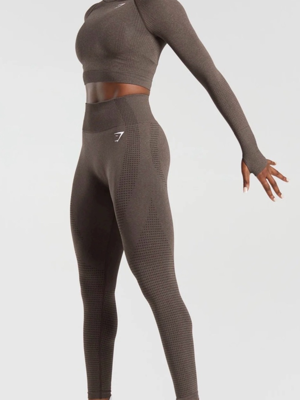 Vital Seamless Workout Set Gymshark - Brown Marl Medium